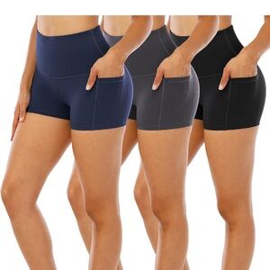 3 Piece gym shorts set with POCKETS